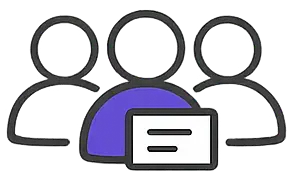 Three users collaborating on a project