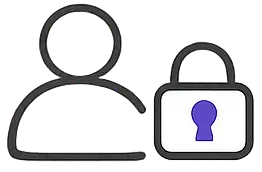 An icon of a user and a lock, representing roles and security